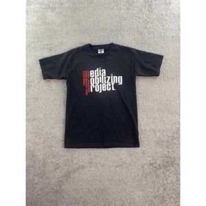 Media Mobilizing Project Shirt Mens Medium Black Union Made Cotton USA Spell Out